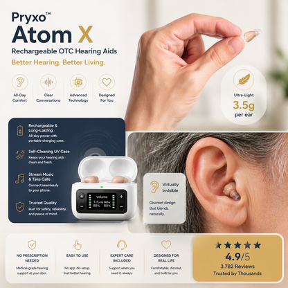 🔥 Today Only! 👂 Pryxo™ Atom X Smart Hearing Aids — Hear Clearly, Feel Confident Again 💖🔊